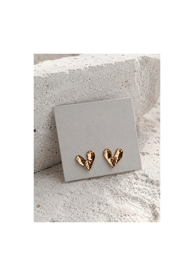 Çelik Silver Ezme Kalp Arley Küpe -kararma Yapmaz Rose Gold Çelik Gri