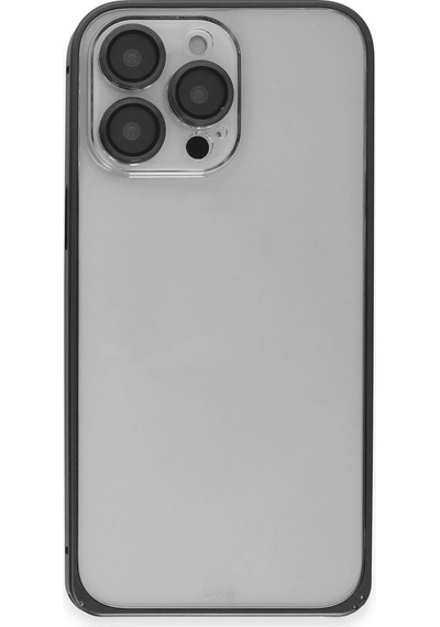Joko Apple Uyumlu iPhone 15 Pro Max Metal Bumper Mat Kapak - Siyah Çok Renkli