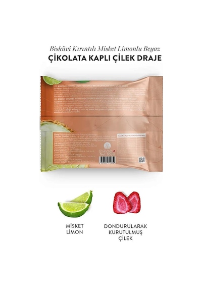Beyaz Çikolatalı Misket Limonlu Çilek Draje, 50g X 3 Adet