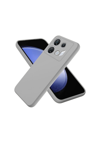 Infinix Gt 10 Pro Uyumlu Silikon Kılıf - Pastel Renk Tonu Kamera Korumalı Esnek Kapak - Gri Gri
