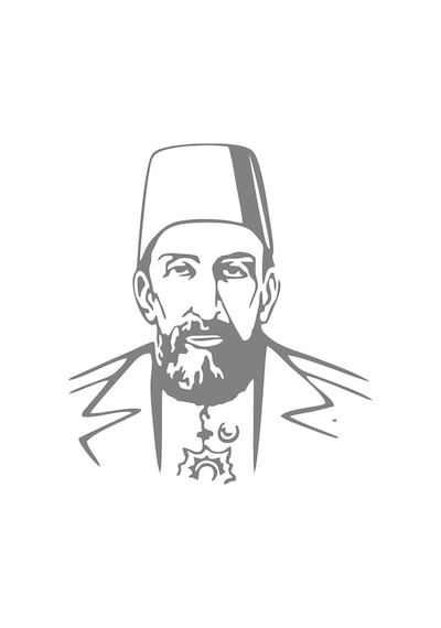 2.abdülhamit Silüet Sticker 17x17 Cm Gri
