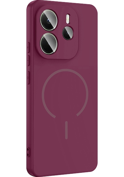 Xiaomi Redmi Note 14 4g Kılıf M-safe Şarj Özellikli Zore Meta Kapak Titanyum-Gri