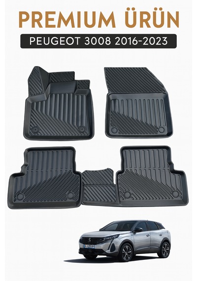 Peugeot 3008 2016 2023 Uyumlu 3d Havuzlu Oto Paspas Premium