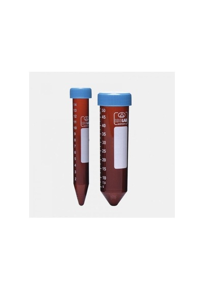 Amber Kapaklı Dereceli Plastik Santrifüj Tüpü 15 Ml