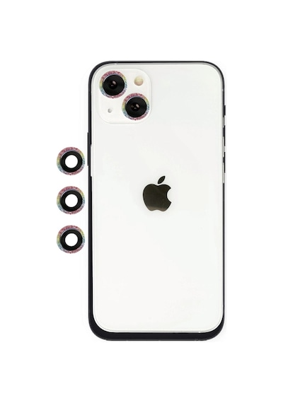 Apple iPhone Uyumlu 14 Shine Kamera Lens - Rainbow -