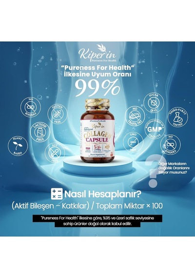Collagen Kapsül 30 Adet, Hidrolize Peptit 500 Mg, Tip 1-3-5-10, C Vitamini, Çinko, D3, Biotin, Selenyum, Hyaluronik Asit Ve Yumurta Zarı