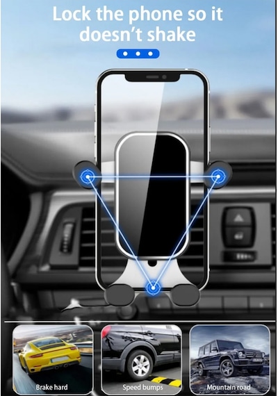 Araç İçi Ahtapot Telefon Tutucu Yatay Dikey Kullanılabilir Havalandırmaya Takılan Car Holder Tutucu Siyah
