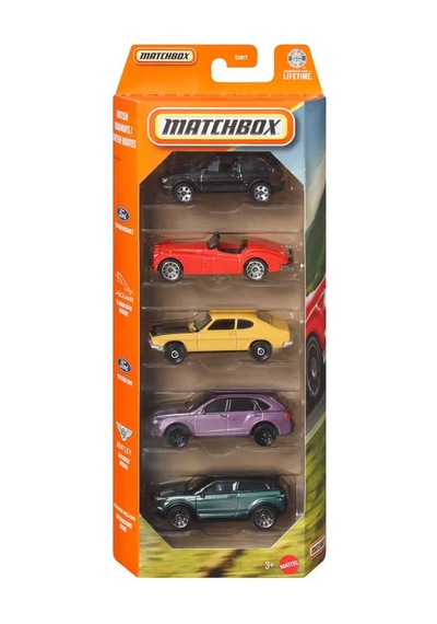 Matchbox Beşli Araba Seti British Roadways Jjp33 Çok Renkli