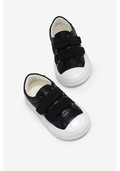 Tonny Black Çoçuk Sim Detaylı Cırtlı Rahat Kalıp Sneaker Çocuk Unisex Siyah Sneaker Tbarz1035 Siyah