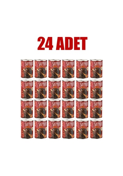 Sapphere Kırmızı Etli Yetişkin Köpek Maması Konserve 400 Gr 24 Adet