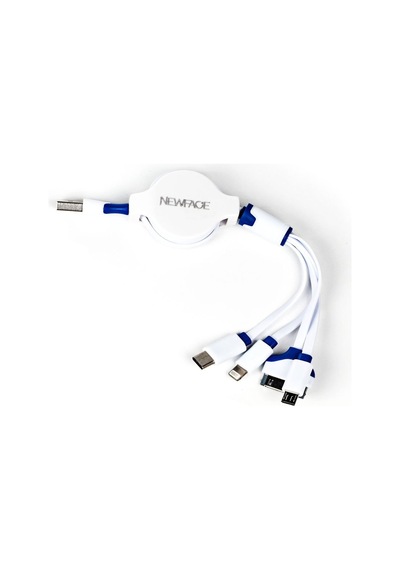 Makaralı 4in1 USB Kablo - Mavi