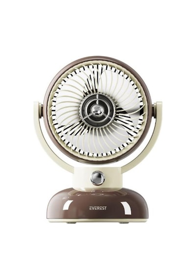 Everest Efn12 Kahve 1200mah 3 Hız Kademe Led Işıklı Retro Masaüstü Usb Fan 1 Adet