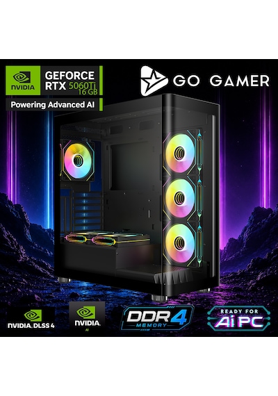 Go Gamer AE94DP R5-5600 32 GB 2 TB SSD RTX5060Ti 16 GB 24" Free Dos Oem Paket Masaüstü Oyuncu Bilgisayarı