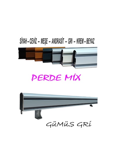 Perdemix Dekoratif Perde Ray Kornişi Alüminyum 2 Kanallı Perdemix Dekoratif Perde Ray Kornişi Alüminyum 2 Kanallı