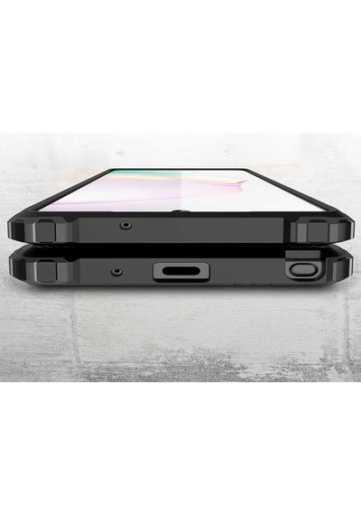 Ekılıf - Samsung Galaxy Note 20 Uyumlu Kılıf Çift Katman Zırh Tank Crash Military Kapak - Siyah