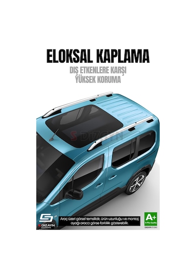 S-dizayn Renault Express Aluminyum Gri Tavan Çıtası Sport Model 2021 Üzeri A+ Kalite