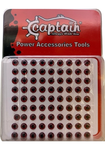 Captain 7631 Göz 5mm Kırmızı Silikon Damla Göz 81'li Paket