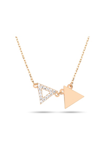 Kuyumcudukkani "sen Ve Ben"üçgen Figürlü Kolye-37130-r-w Rose Gold