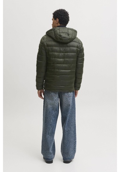 Jack & Jones Jjekıngsley Erkek Kapüşonlu Hafif Şişme Mont Puffer Günlük Rahat Haki