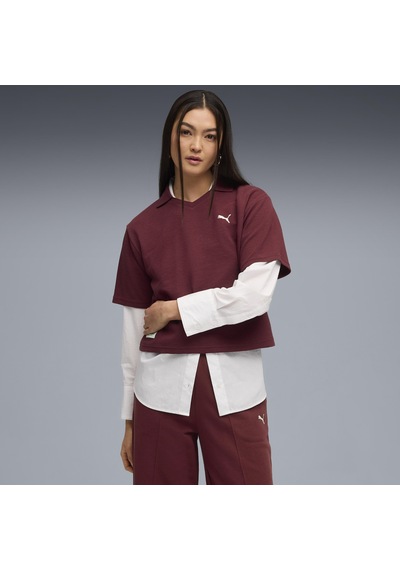 Puma Class Relaxed Polo Tee Kadın Yetişkin Polo T-shirt Bordo
