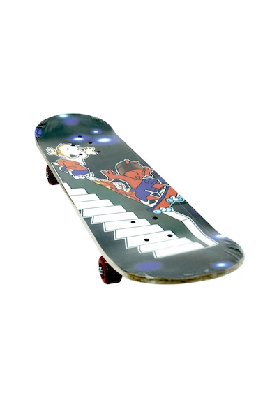 Desenli Ahşap Iç Bükey Kaykay 78 CM Çok Renkli