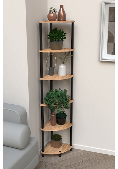 Flora 6 Raflı Moblen Çiçeklik Saksılık Balkon Bahçe Dekor Raf Stand-atlantik Çam Atlantik Çam