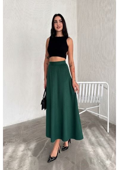 Gugus Kadın Uzun Süet Etek Kloş/mevlana Model 90 Cm Tam Boy Yeşil