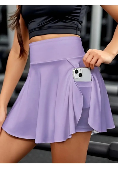 Veraura Lifestyle Kadın Yüksek Bel Cepli Sandy Short Etek Lila
