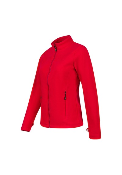 2as Cara Kadın Tam Fermuarlı İnce Polar Sweatshirt Kırmızı