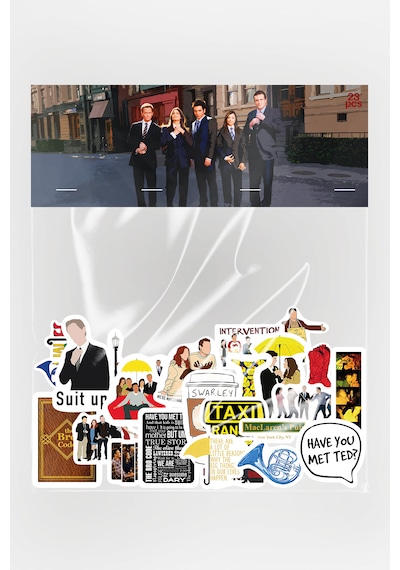 How I Met Your Mother Sticker Paketi 23 Parça Kaliteli Su Geçirmez Hımym Etiket Seti Çok Renkli