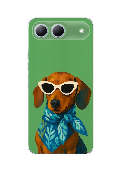 Tecno Spark 40 5g Uyumlu Cool Dachshund Köpek Baskılı Silikon Kılıf Renkli