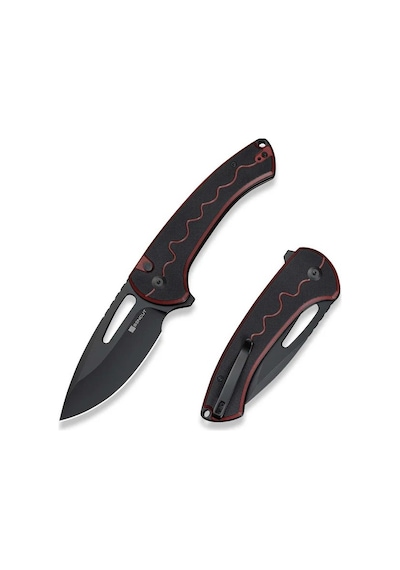 Sencut Squiggy Burgundy / Black G10 Handle Black 9cr18mov Blade Kamp Çakı Bordo
