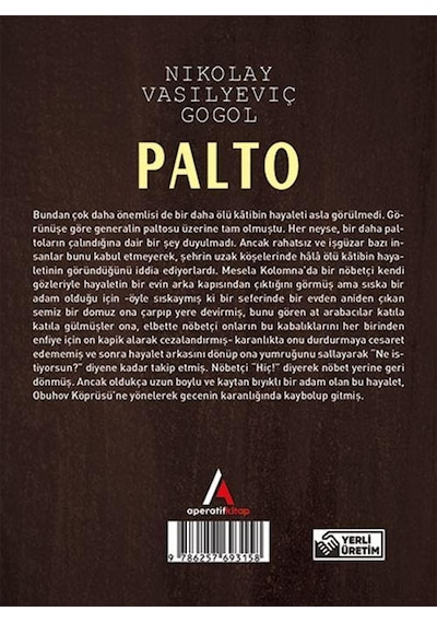 Palto - Nıkolay Vasılyevıç Gogol - Cep Boy Aperatif Tadımlık Kita