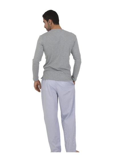 The Don Thedon Gri Kırçıllı Renk Ribana Erkek Pijama Takımı Gri Melanj