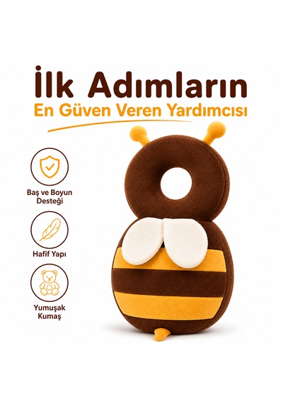 İlk Adım Güvenlik Yastığı Bebek Kafa Koruma Boyun Destek Minderi Arı