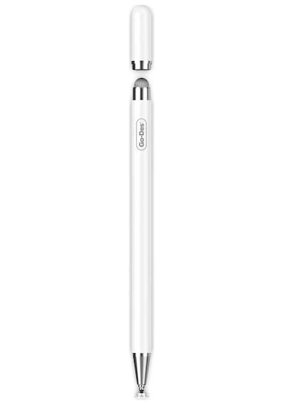 Go Des GD-P1203 Tüm Cihazlar ile Uyumlu Dokunmatik Kalem Passive 2 in 1 Yazı & Çizim Kalemi - ZORE-260226 Beyaz