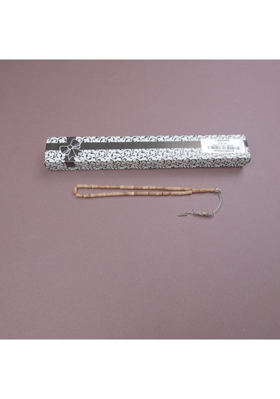 Uçak Camı Kesme Kesim Alpaka Püsküllü 4x8mm Tesbih - Sütlü Kahve
