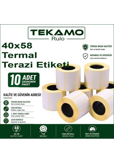 40x58 Termal Barkod Etiket Terazi Etiketi 500'lü 10 Adet Diğer