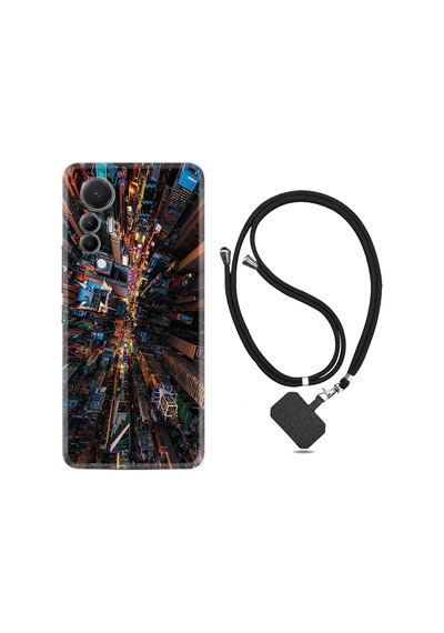Xiaomi 12 Lite Kılıf İpli Boyun Askılı Desenli Silikon City 1341