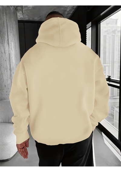 Uyguntarz Unisex Monaco Racing Club Baskılı Tasarım Oversize Sweatshirt Bej
