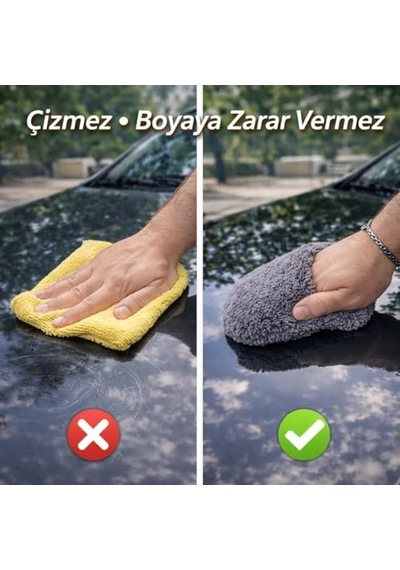 Wonkey - 4 Parmak Cila Eldiveni, Mikrofiber Cila Uygulama Pedi, Araba Pasta Cilası Uygulama Wax Padi, Yıkanabilir&tekrar Kullanılabilir Parlatma Padi
