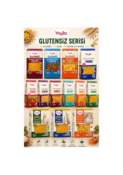 13 Lü Doğal Glutensiz Makarna Serisi 10x400 Gr+bakliyat Makarnası3x250 Gr