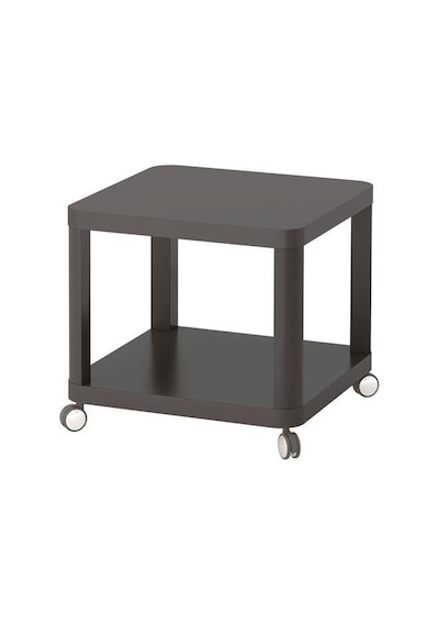 Tekerlekli Yan Sehpa, Gri Renk MeridyenDukkan 50x50 Cm Ev Dekoras