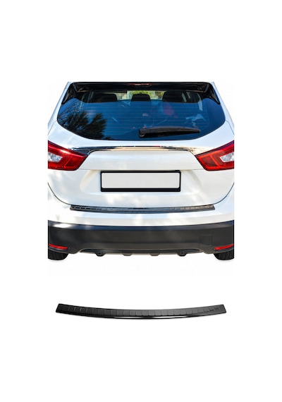 Nissan Qashqai J11 2013-2017 Uyumlu Krom Arka Tampon Eşiği Paslanmaz Çelik Siyah