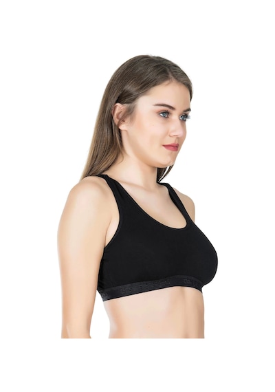 Saklımoda Derya Kurşun Geniş Askılı Sporcu Body Sütyen 525 Siyah