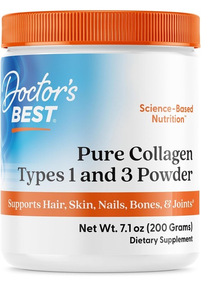 Doctor's Best Pure Collagen Types 1 & 3 Promotes Healthy Skin Hair & Nails Bone & Joint Support 200 G Aromasız