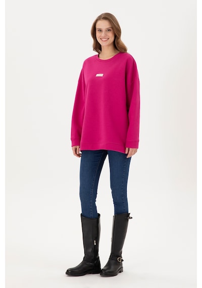 U.S. Polo Assn. Kadın Fuşya Bisiklet Yaka Sweatshirt 50294221-VR023