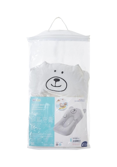 Babyjem Sevimli Kedi Köpüklü Bebek Banyo Küvet Yatağı Gri (Straforlu - Suda Batmaz)