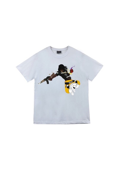 Stoned&Fame Glo Gang Baskılı T-shirt Beyaz