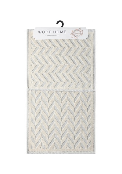 2 Li Bukle Banyo Takımı Banyo Tekstili/modern/doğal/sade/şık Kaymaz Taban -793 White1
